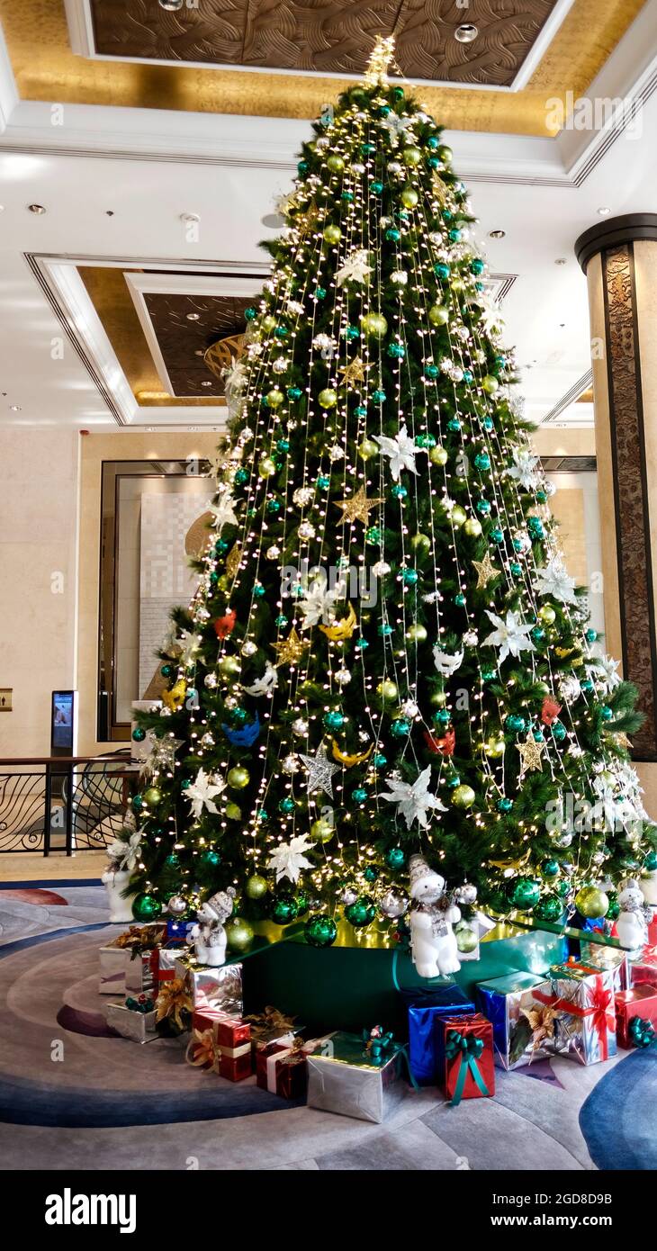 ShangriLa Hotel Lobby Christmas Decorations in Bangkok Thailand Asia