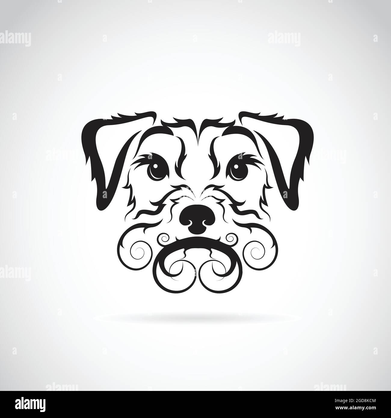 Vector image of a dog face (Irish terrier) on white background. Easy editable layered vector illustration. Wild Animals. Stock Vector