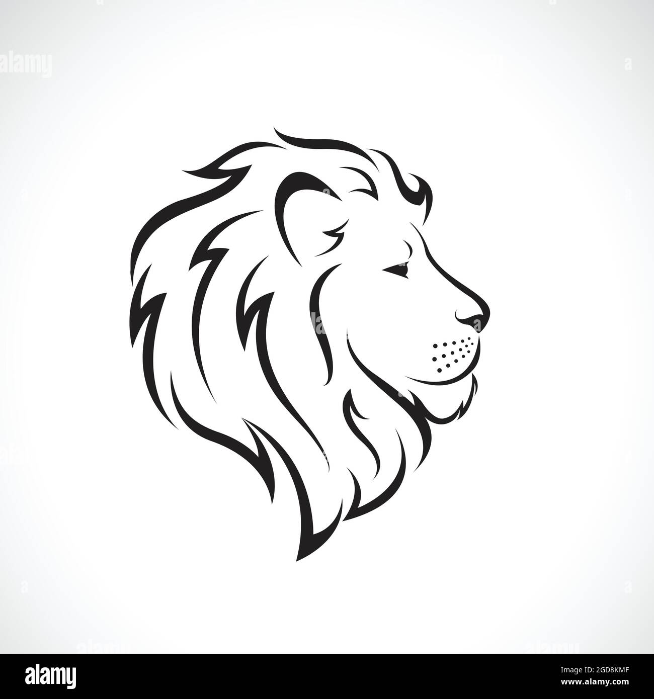 Vector of male lion head design on a white background., Wild Animals. Easy editable layered vector illustration. Stock Vector
