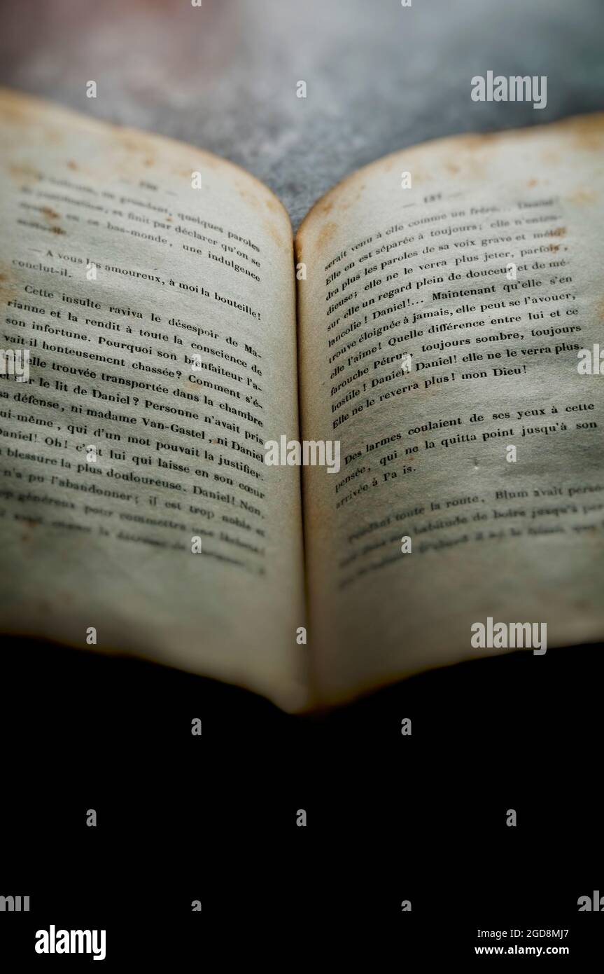 old French book open Stock Photo - Alamy