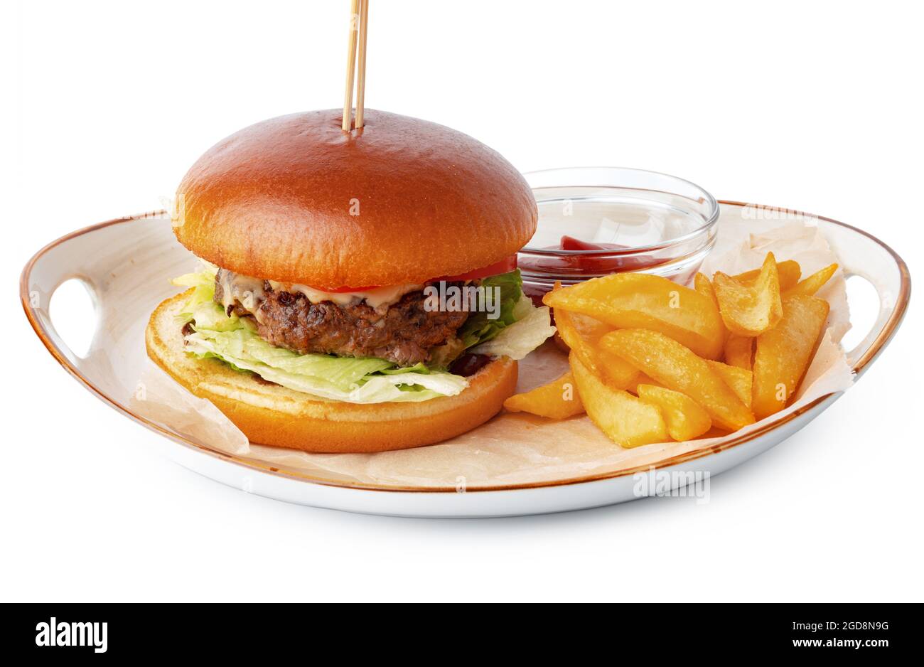 Burger and potato wedges Cut Out Stock Images & Pictures Alamy