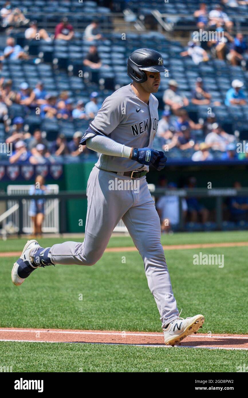 April 30 2022: New York left fielder Joey Gallo (13) before the game with  New York Yankees and Kansas City Royals held at Kauffman Stadium in Kansas  City Mo. David Seelig/Cal Sport