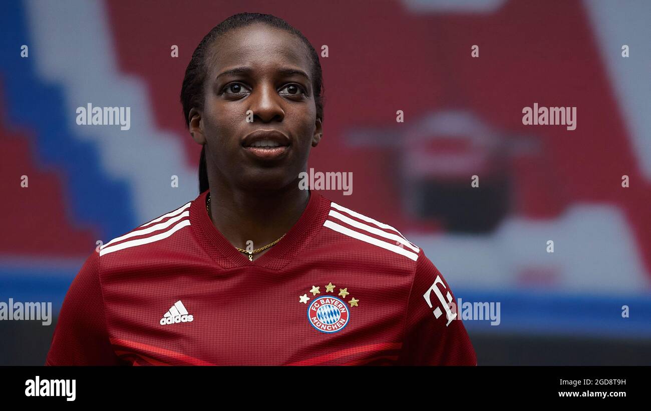 Munich Germany, 10.8.2021, Football: Viviane Asseyi, FC Bayern Munich in the season 2021/22 home kit Stock Photo