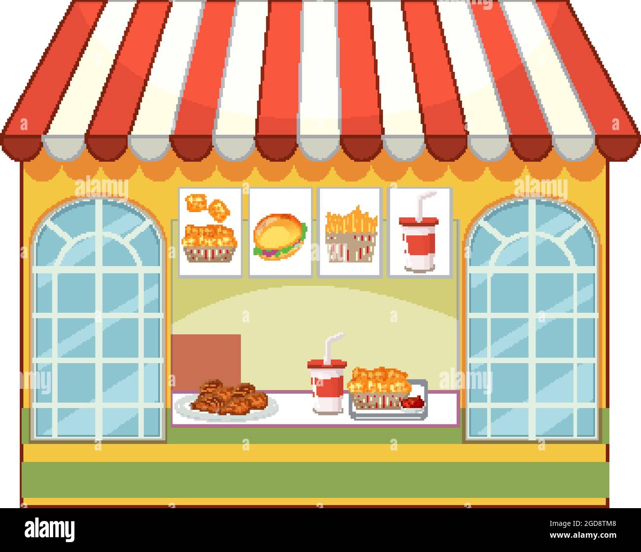 Front of fast food store isolated illustration Stock Vector Image & Art