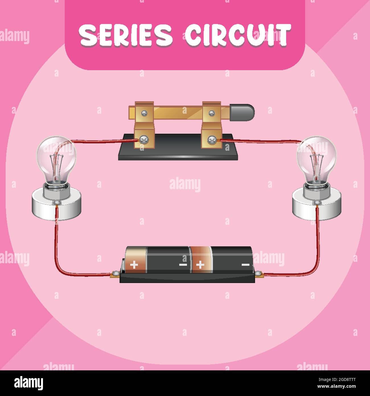 Series circuit infographic diagram illustration Stock Vector Image