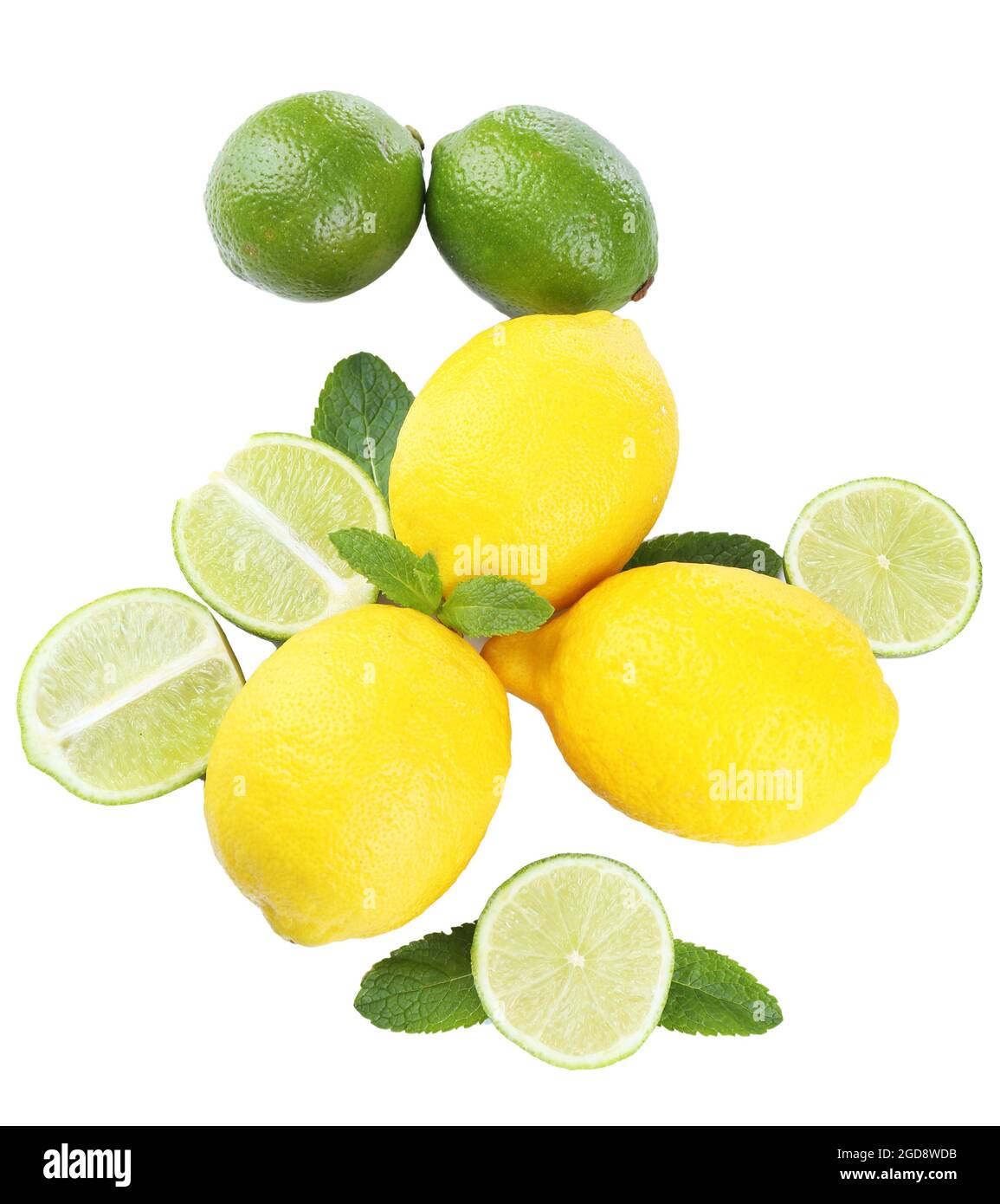 Lemons and limes, isolated on white Stock Photo Alamy