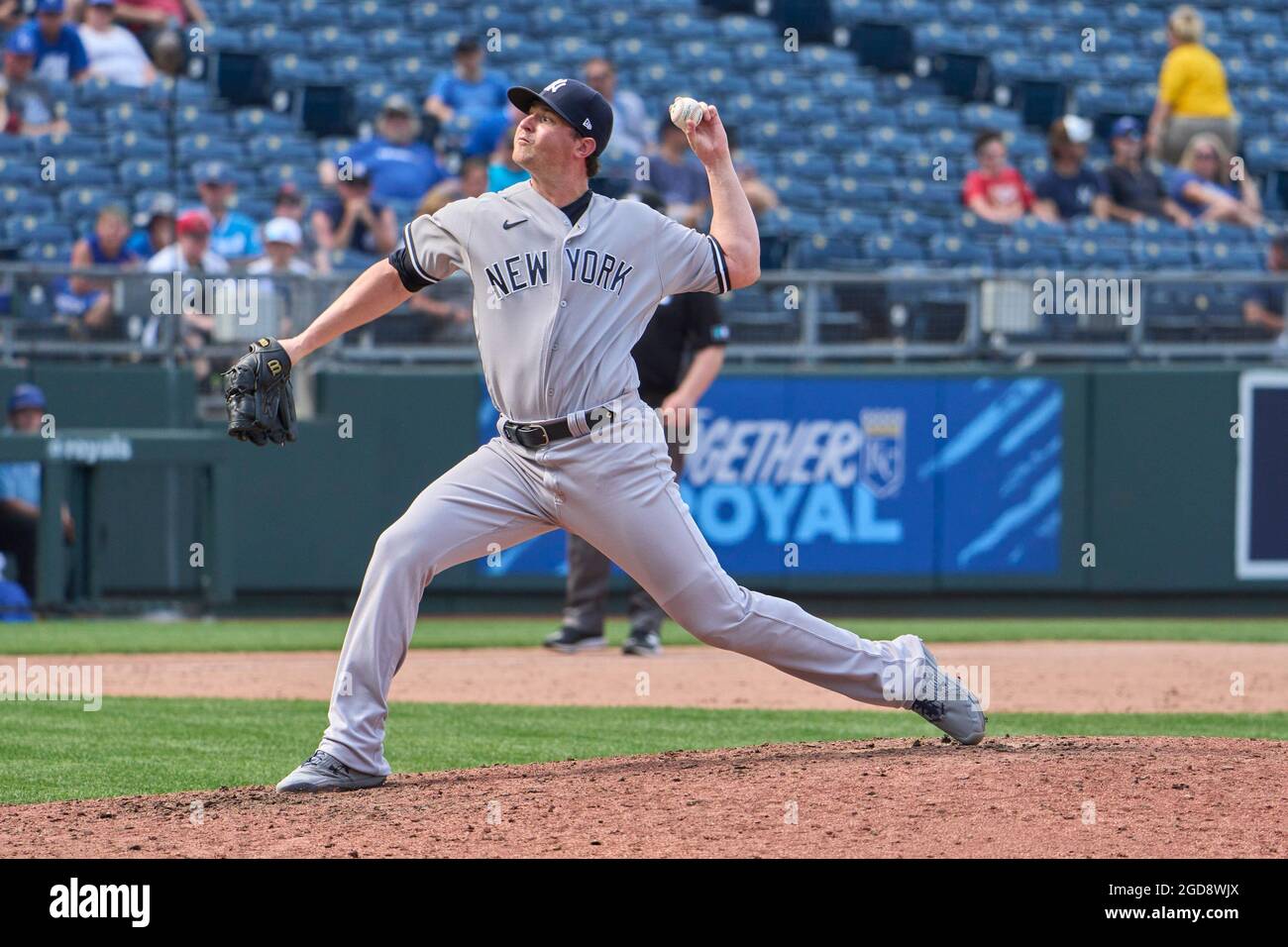 August 11 2021 New York pitcher Zack Britton (53) throws a pitch during the game with the New