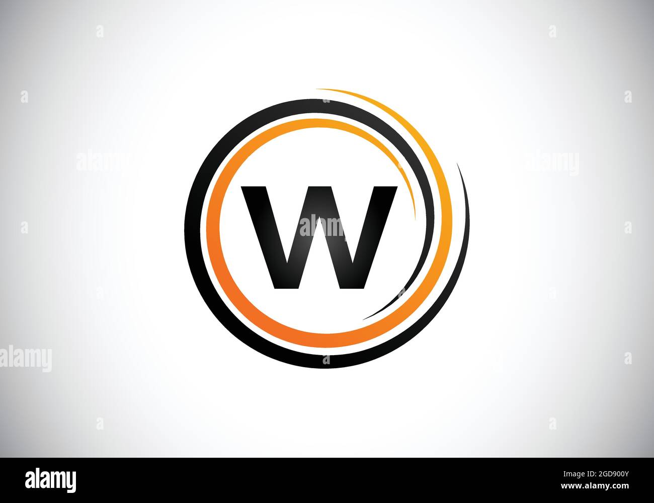 Initial W monogram alphabet in the spiral. Swirl spiral infinity logo design. Font emblem.  Modern vector logo for the business, and company identity Stock Vector