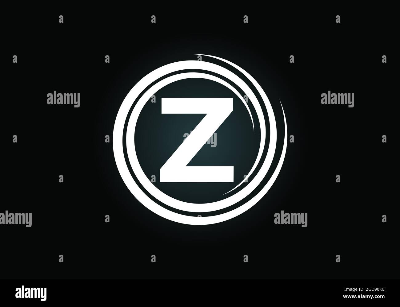 Initial Z monogram alphabet in the spiral. Swirl spiral infinity logo design. Font emblem.  Modern vector logo for the business, and company identity Stock Vector