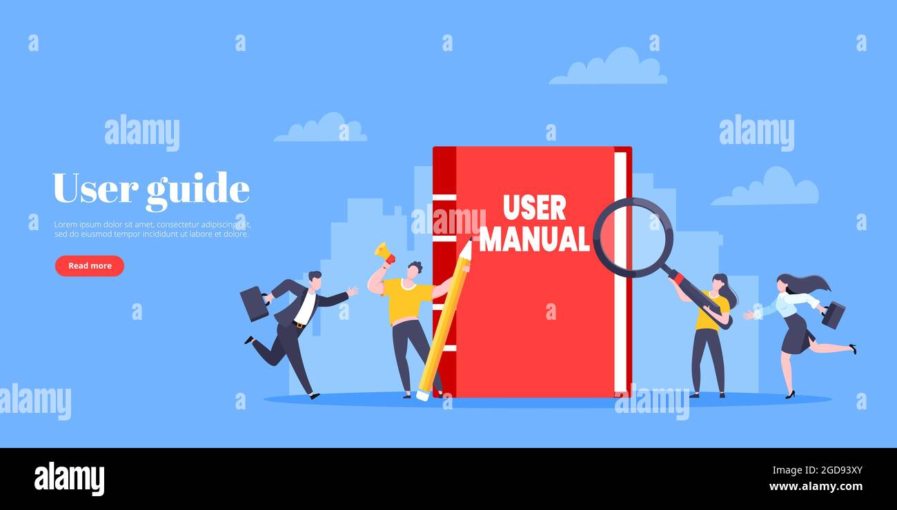 User manual guide book flat style design vector illustration Stock ...