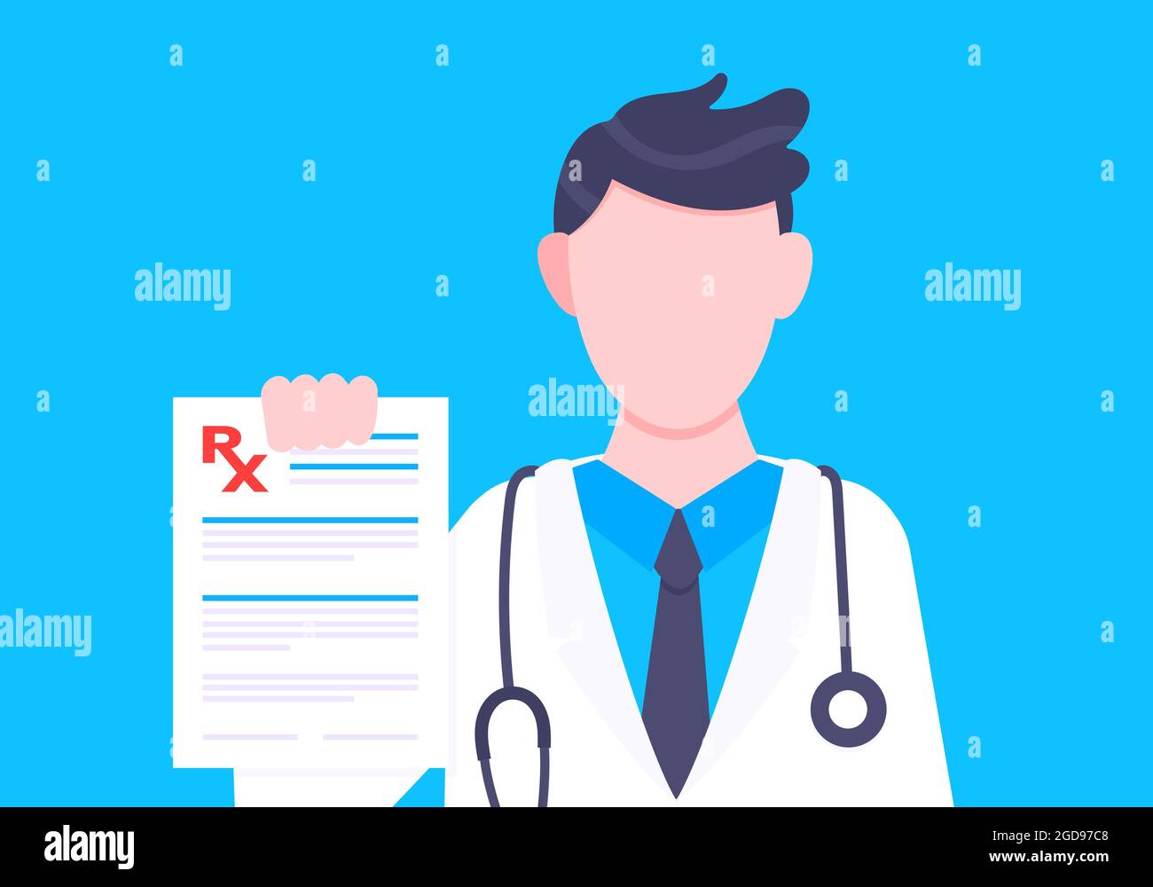 Medical rx form prescription flat style design vector illustration ...