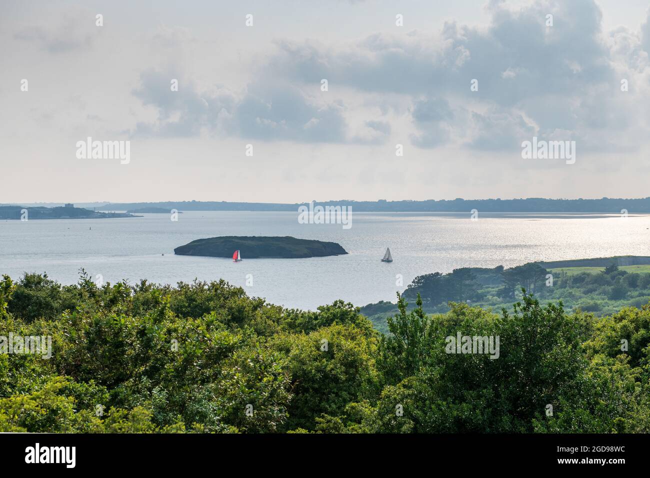 L'île ronde au large de la pointe d'Armorique, France, Finistère Stock Photo