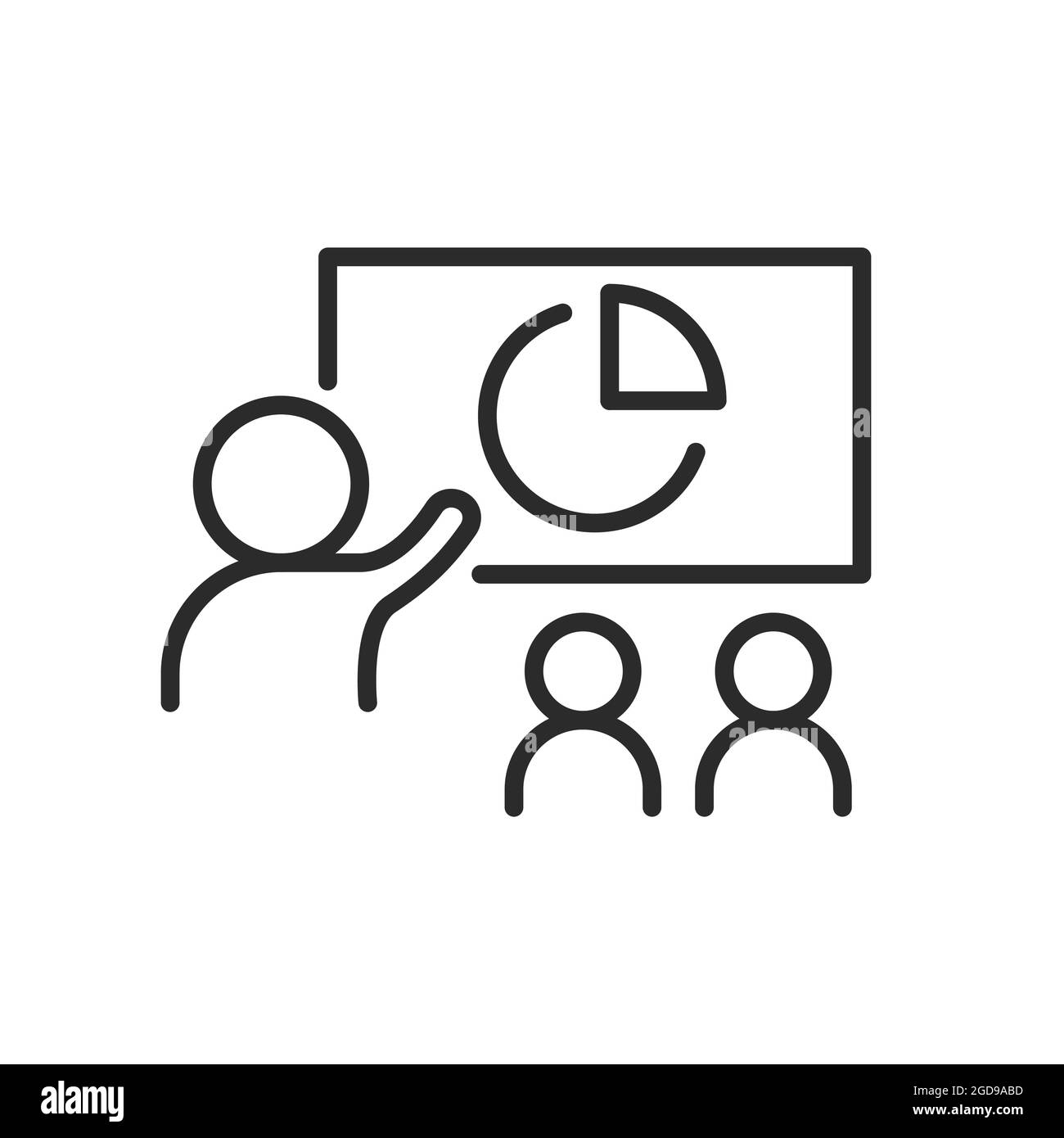 Computer with two people conferencing, online meeting Stock Vector