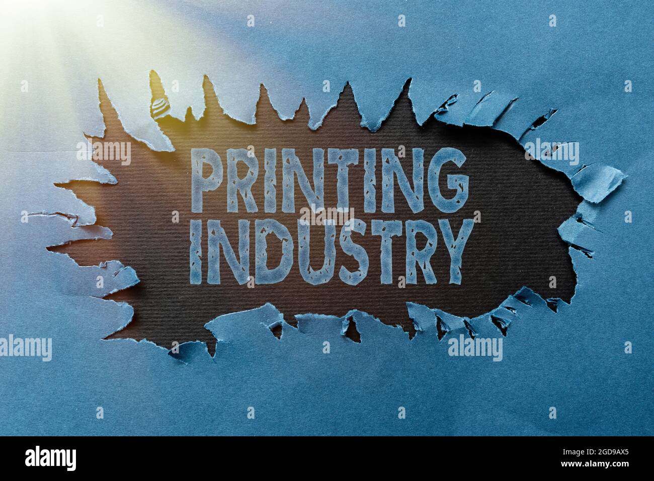 Sign displaying Printing Industry. Concept meaning industry involved in