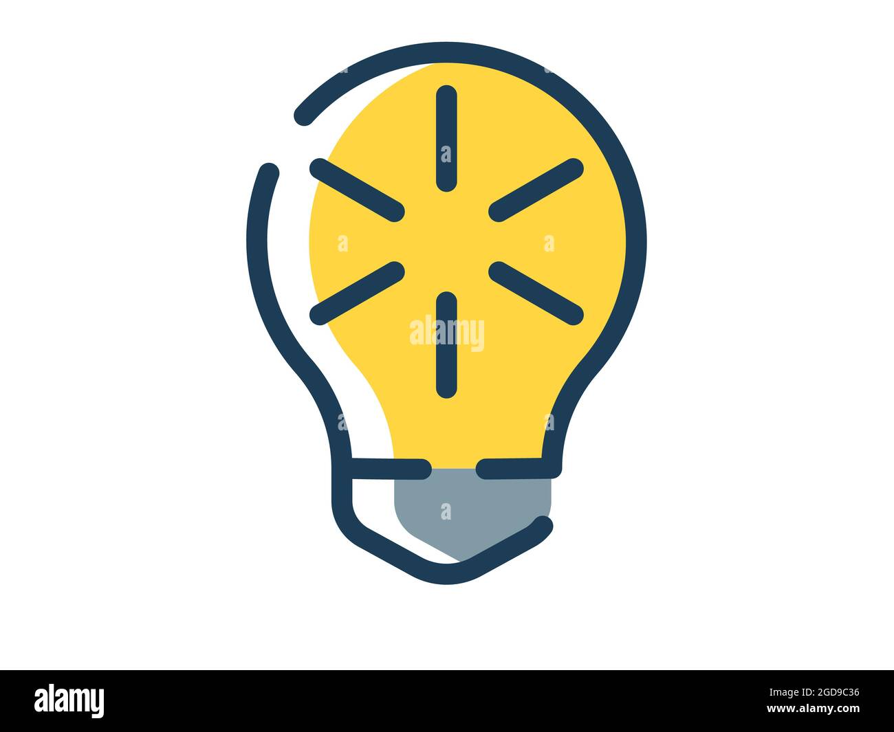 light bulb lamp idea power single isolated icon with dash or dashed ...