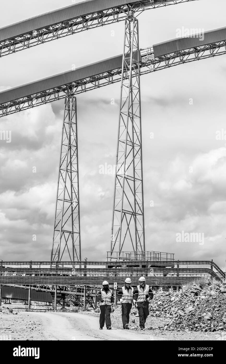 JOHANNESBURG, SOUTH AFRICA Jan 06, 2021 A grayscale of three men in