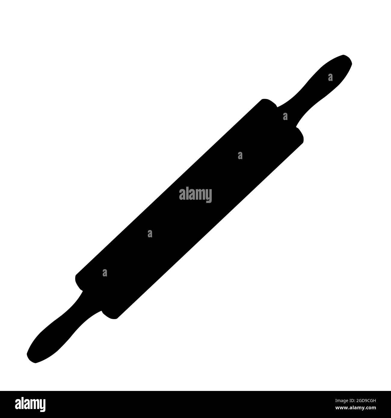 rolling pin icon on white background. Wooden rolling pin plunger sign