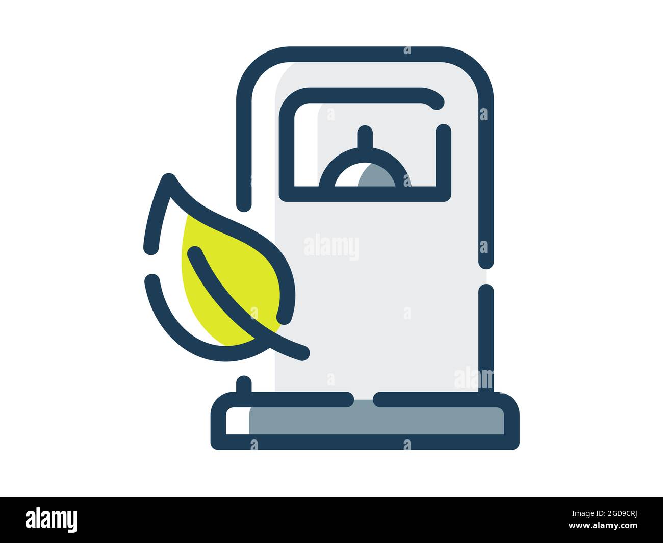 eco fuel gas station ecology bio energy single isolated icon with dash ...