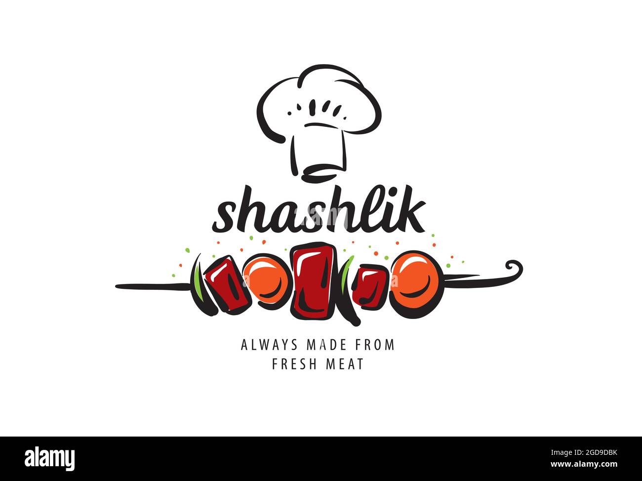 Vector logo with a drawn barbecue on a skewer Stock Vector Image & Art ...