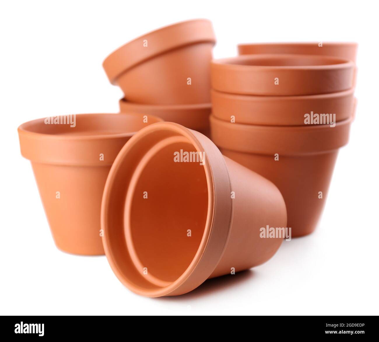 Clay flower pots, isolated on white Stock Photo Alamy