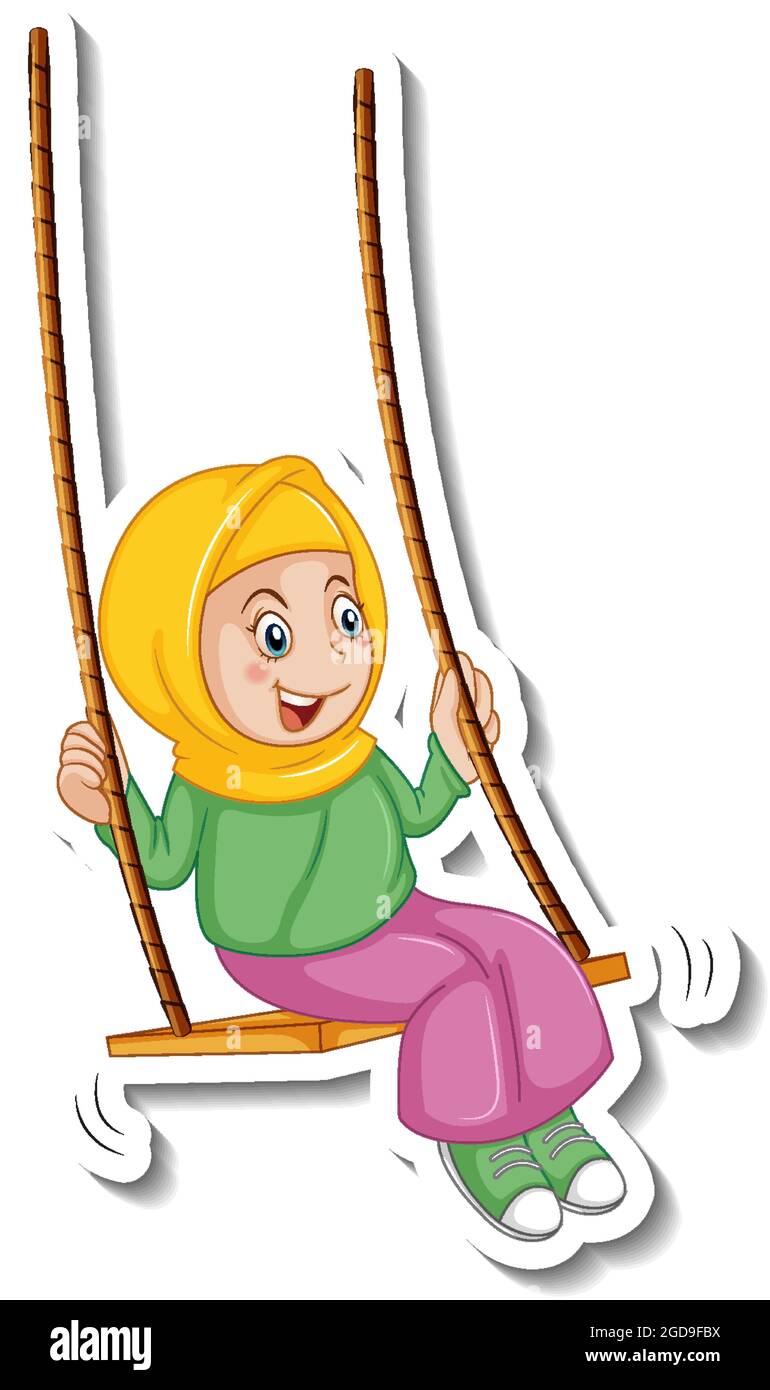 Lady on a Swing Sticker