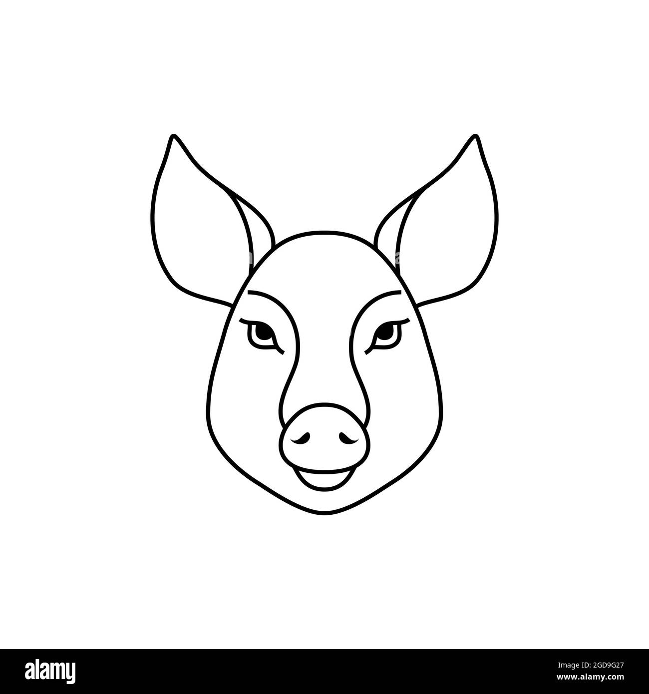 Pig head in line art style Stock Vector Image & Art Alamy