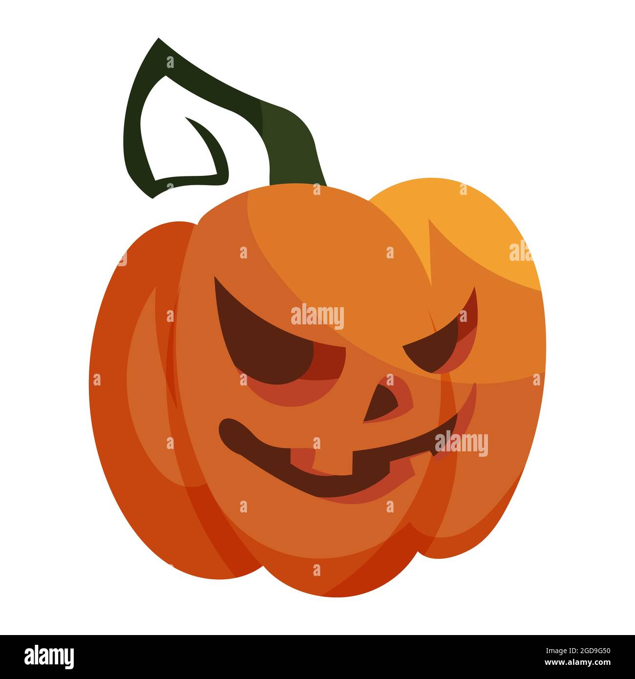 Spooky pumpkin head. Halloween character in cartoon style. Stock Vector