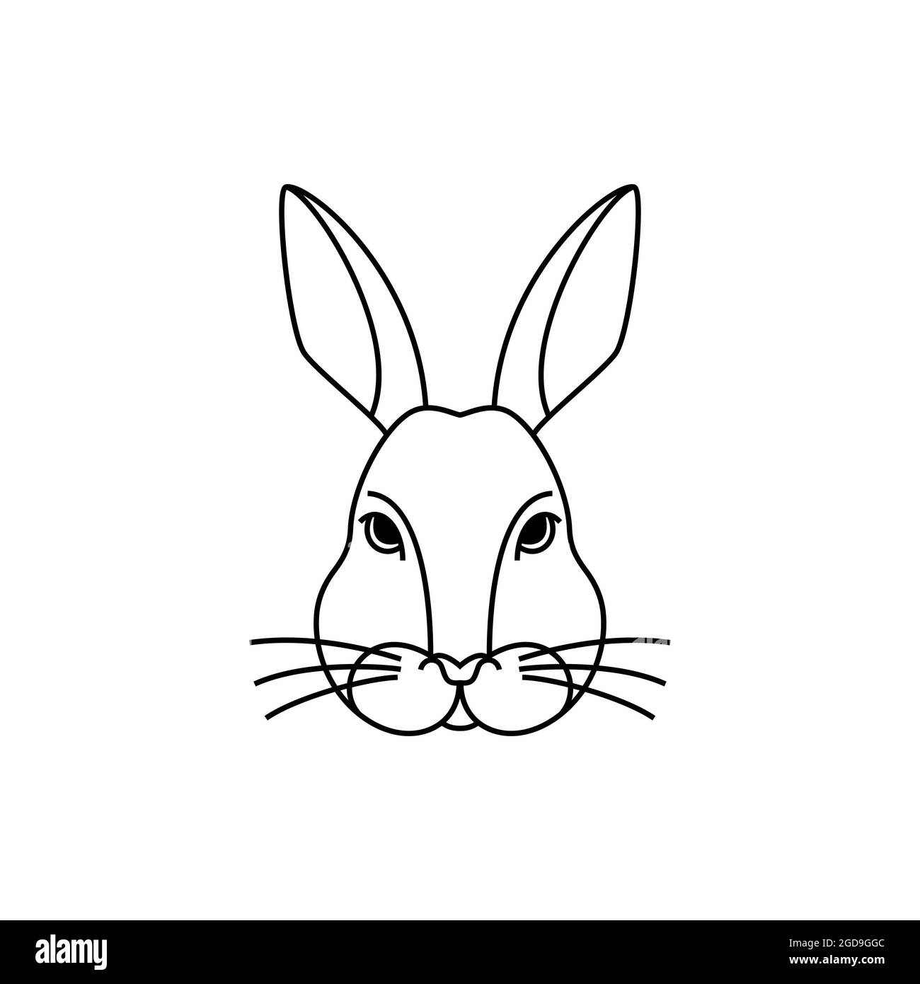 Bunny head in line art style Stock Vector Image & Art Alamy