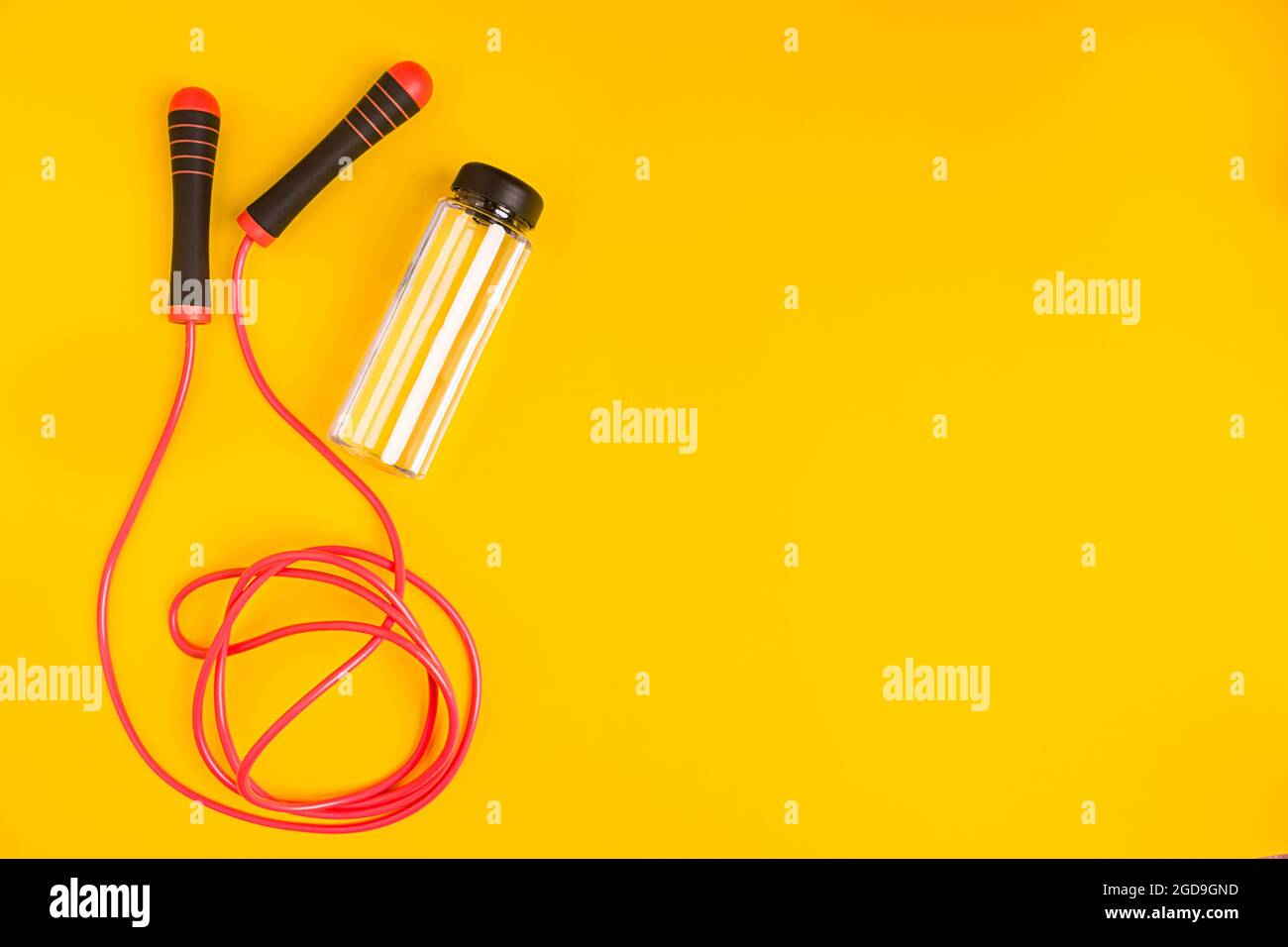 Skipping Rope Photo Example Top view of Skipping rope on yellow background Stock Photo - Alamy