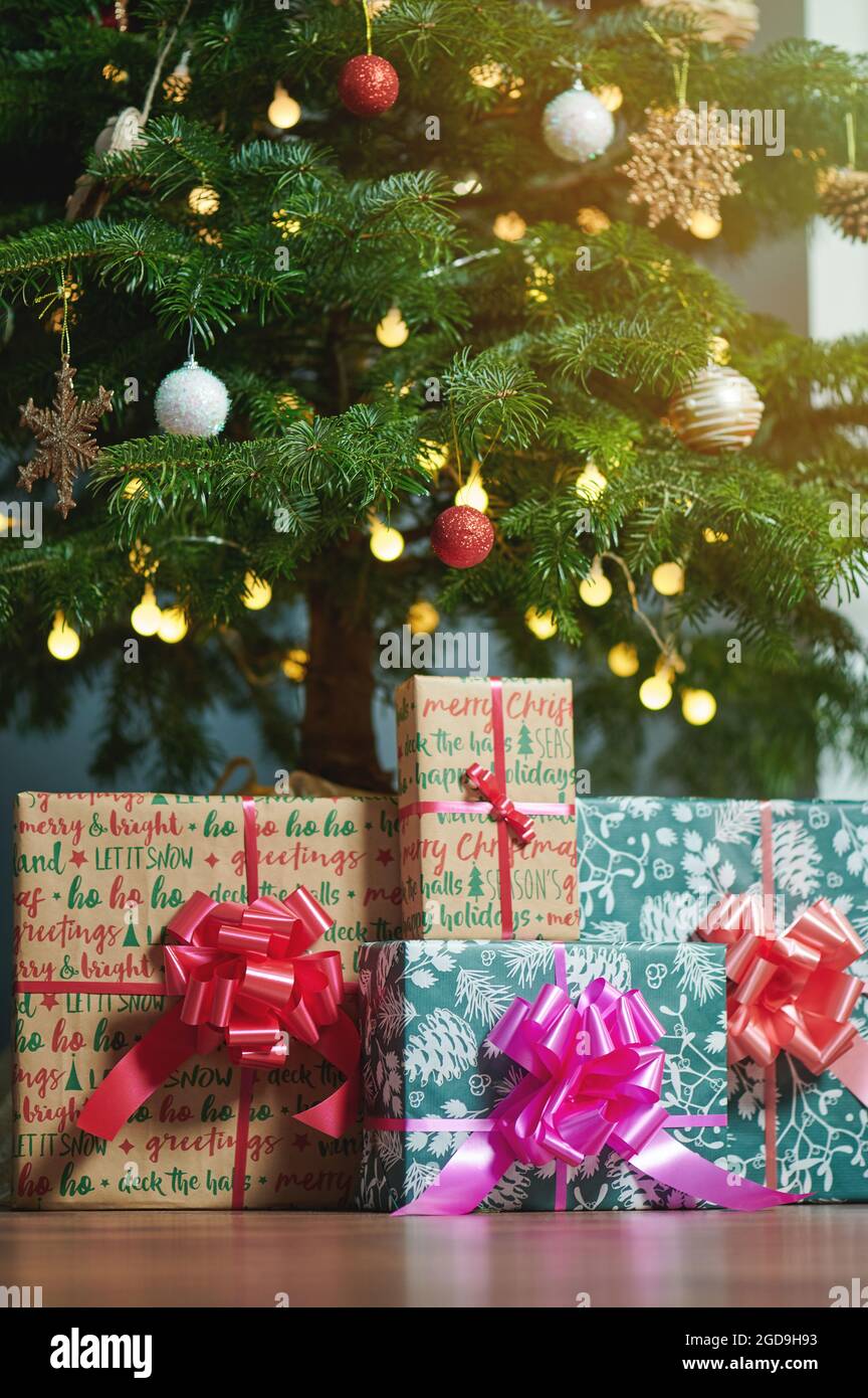 Shiny christmas tree gift boxes hires stock photography and images Alamy