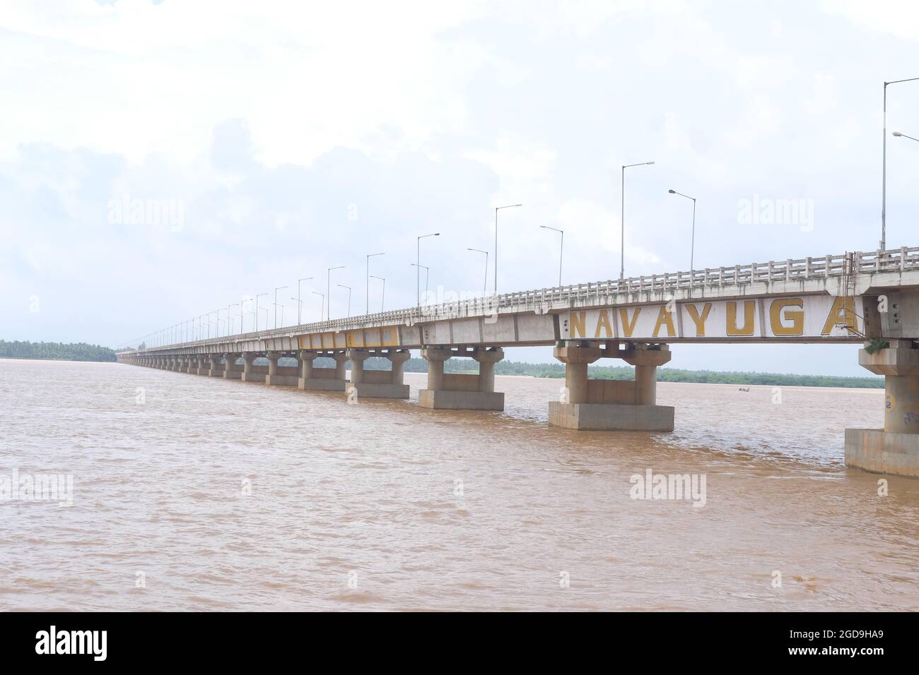 Bridge across River of south india Stock Photo