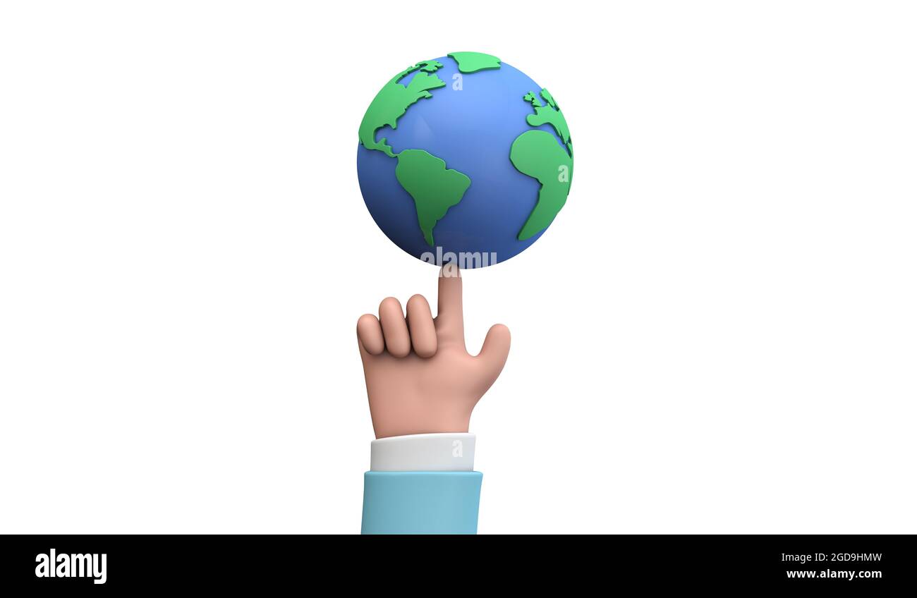 Cartoon style hand holding a planet earth. Earth day concept. 3D Render Stock Photo - Alamy Cartoon style hand holding a planet earth. Earth day concept. 3D Render Stock Photo - Alamy