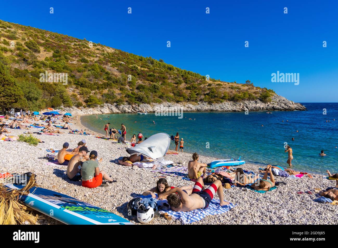 Dubovica beach and bay on Hvar Island, the Adriatic Sea, Croatia Stock Photo