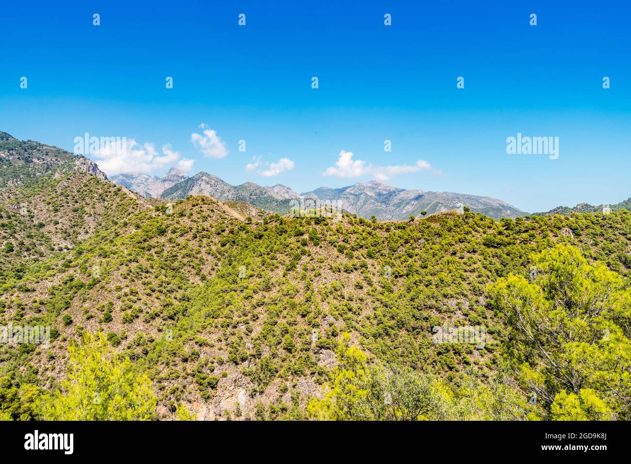 Landscape of mountains Tejeda, Almijara and Alhama in Natural Park, Andalusia, Spain, Europe Stock Photo