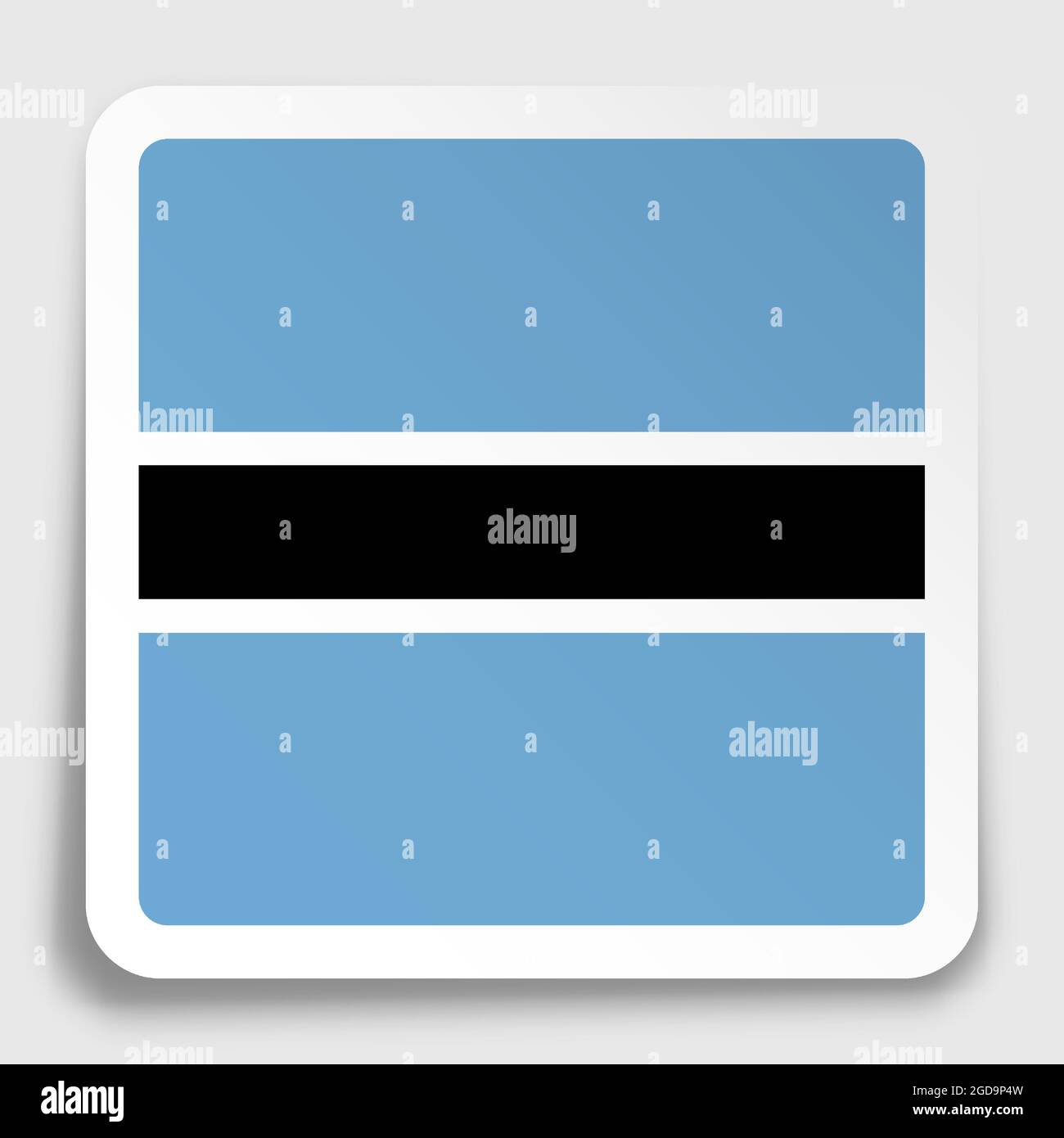 botswana flag icon on paper square sticker with shadow. Button for mobile application or web. Vector Stock Vector