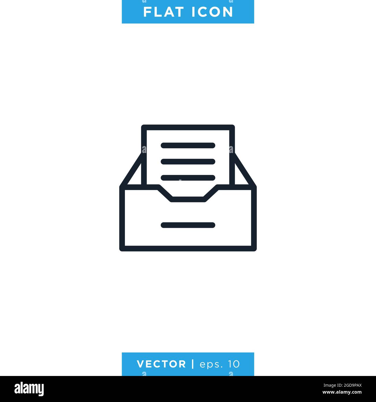 Archive storage icon vector illustration design template. Editable stroke. Vector eps 10. Stock Vector
