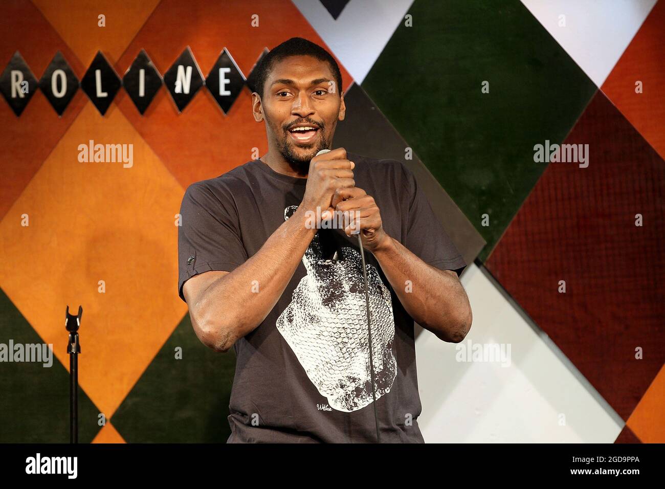 New York, NY, USA. 15 July, 2011. Ron Artest, performs at the Ron Artest - The Ultimate Tour Stand-Up Show at Caroline's On Broadway. Credit: Steve Mack/Alamy Stock Photo