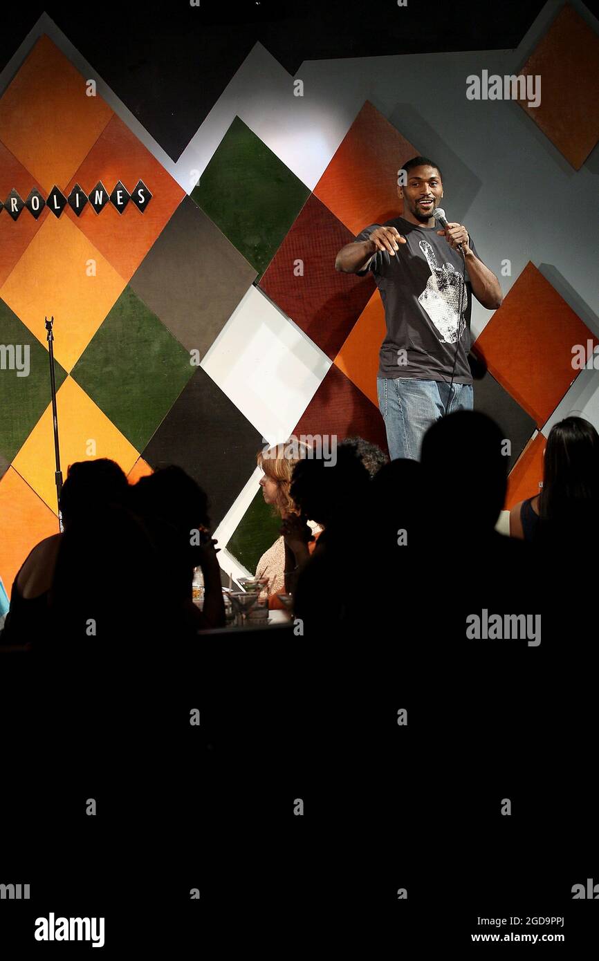 New York, NY, USA. 15 July, 2011. Ron Artest, performs at the Ron Artest - The Ultimate Tour Stand-Up Show at Caroline's On Broadway. Credit: Steve Mack/Alamy Stock Photo