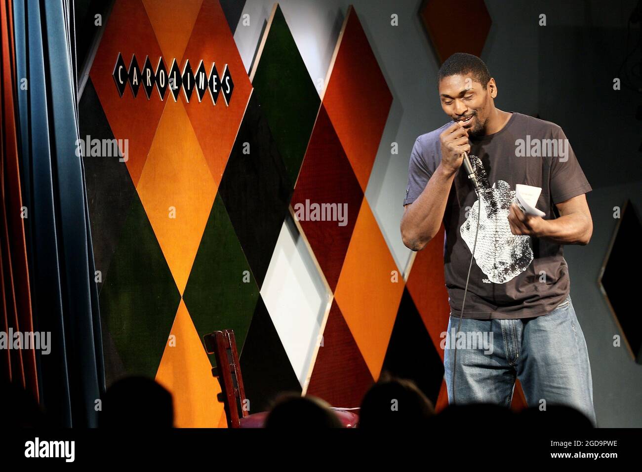 New York, NY, USA. 15 July, 2011. Ron Artest, performs at the Ron Artest - The Ultimate Tour Stand-Up Show at Caroline's On Broadway. Credit: Steve Mack/Alamy Stock Photo