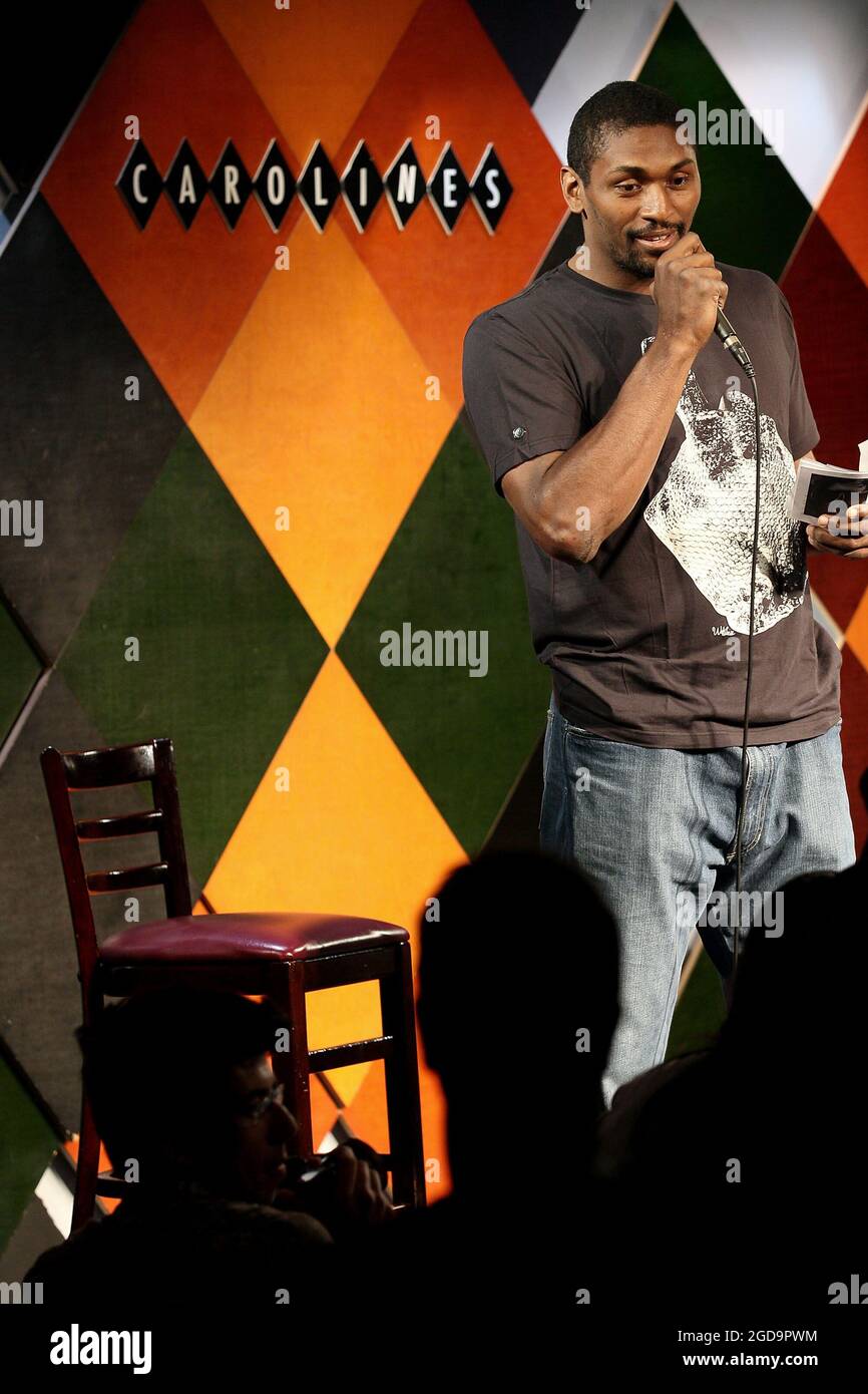 New York, NY, USA. 15 July, 2011. Ron Artest, performs at the Ron Artest - The Ultimate Tour Stand-Up Show at Caroline's On Broadway. Credit: Steve Mack/Alamy Stock Photo