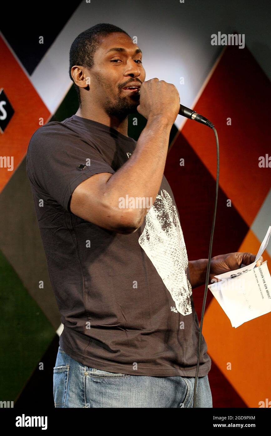 New York, NY, USA. 15 July, 2011. Ron Artest, performs at the Ron Artest - The Ultimate Tour Stand-Up Show at Caroline's On Broadway. Credit: Steve Mack/Alamy Stock Photo