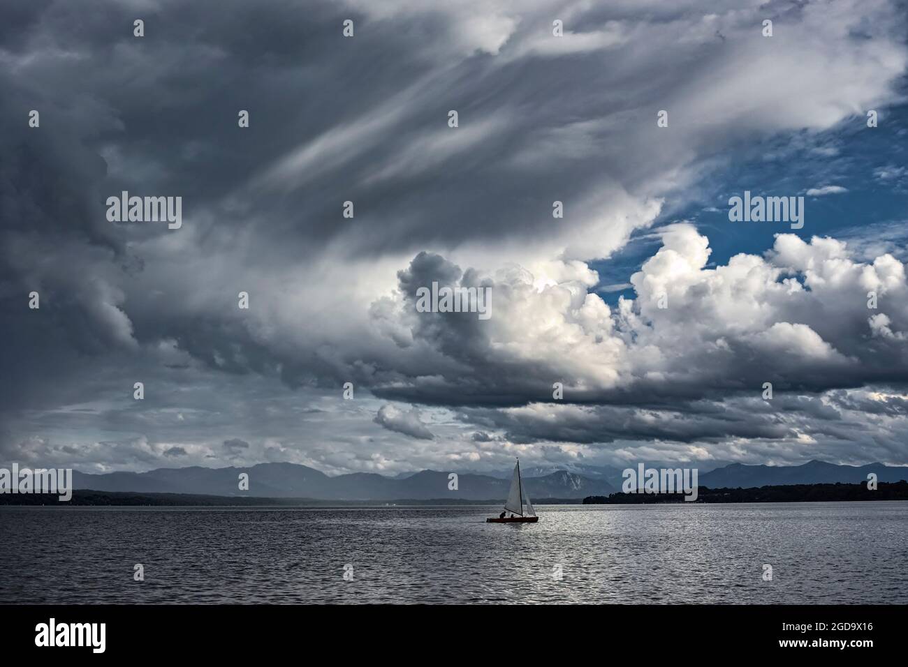 storm clouds over lake Stock Photo