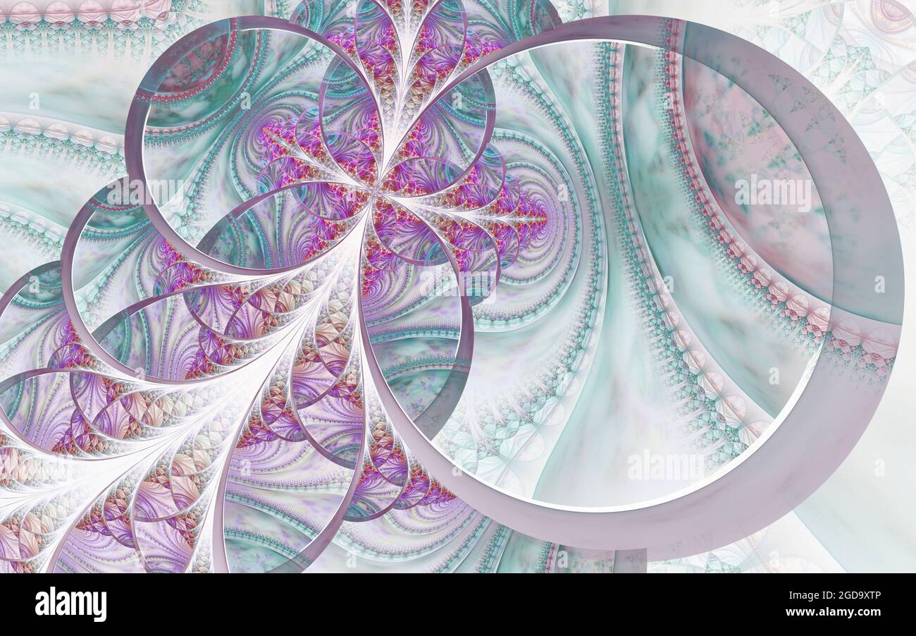 Beautiful abstract fractal artwork with details. Floral illustration ...