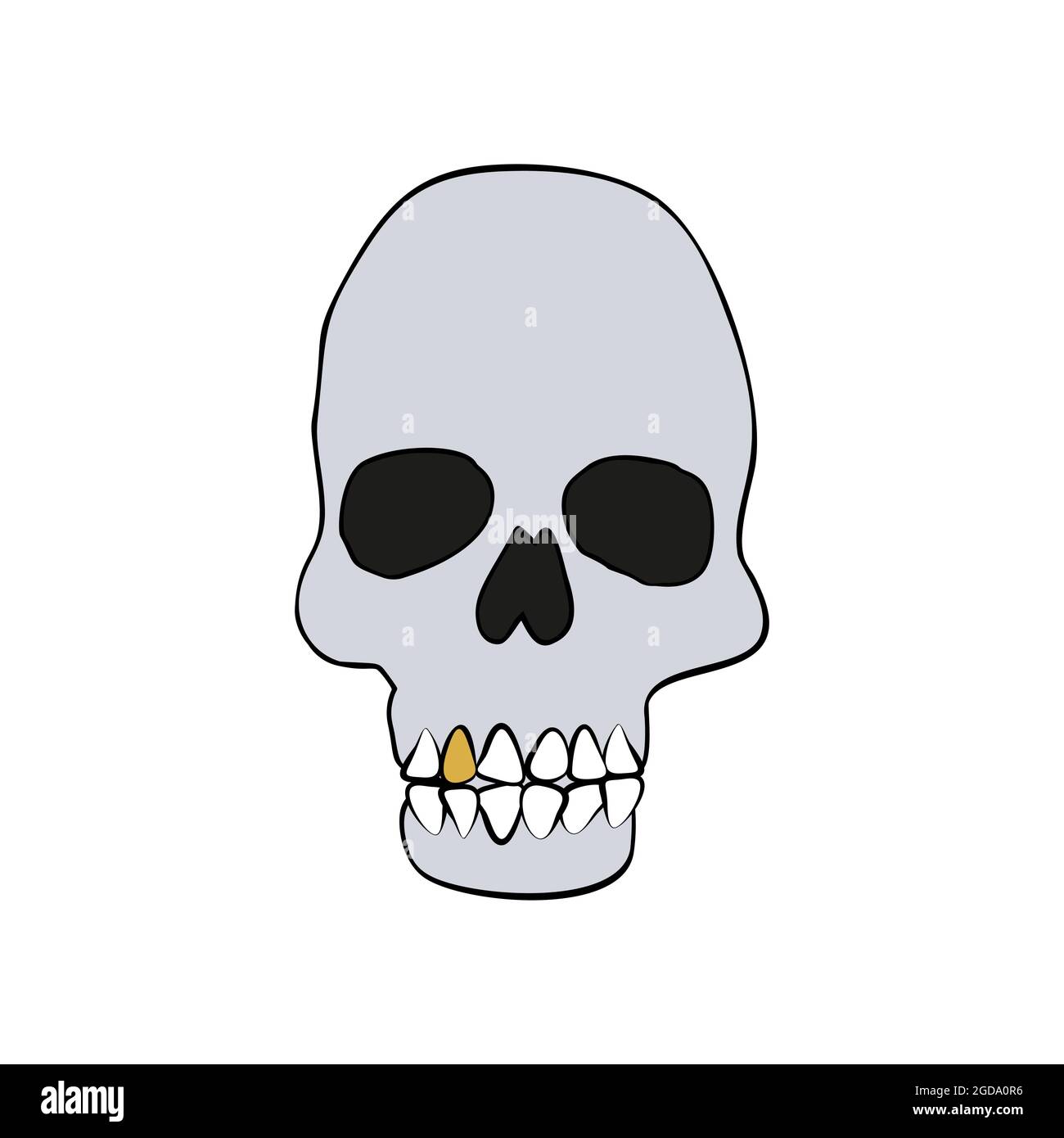 Vintage Mystic line art Skull Illustration. Stock Vector