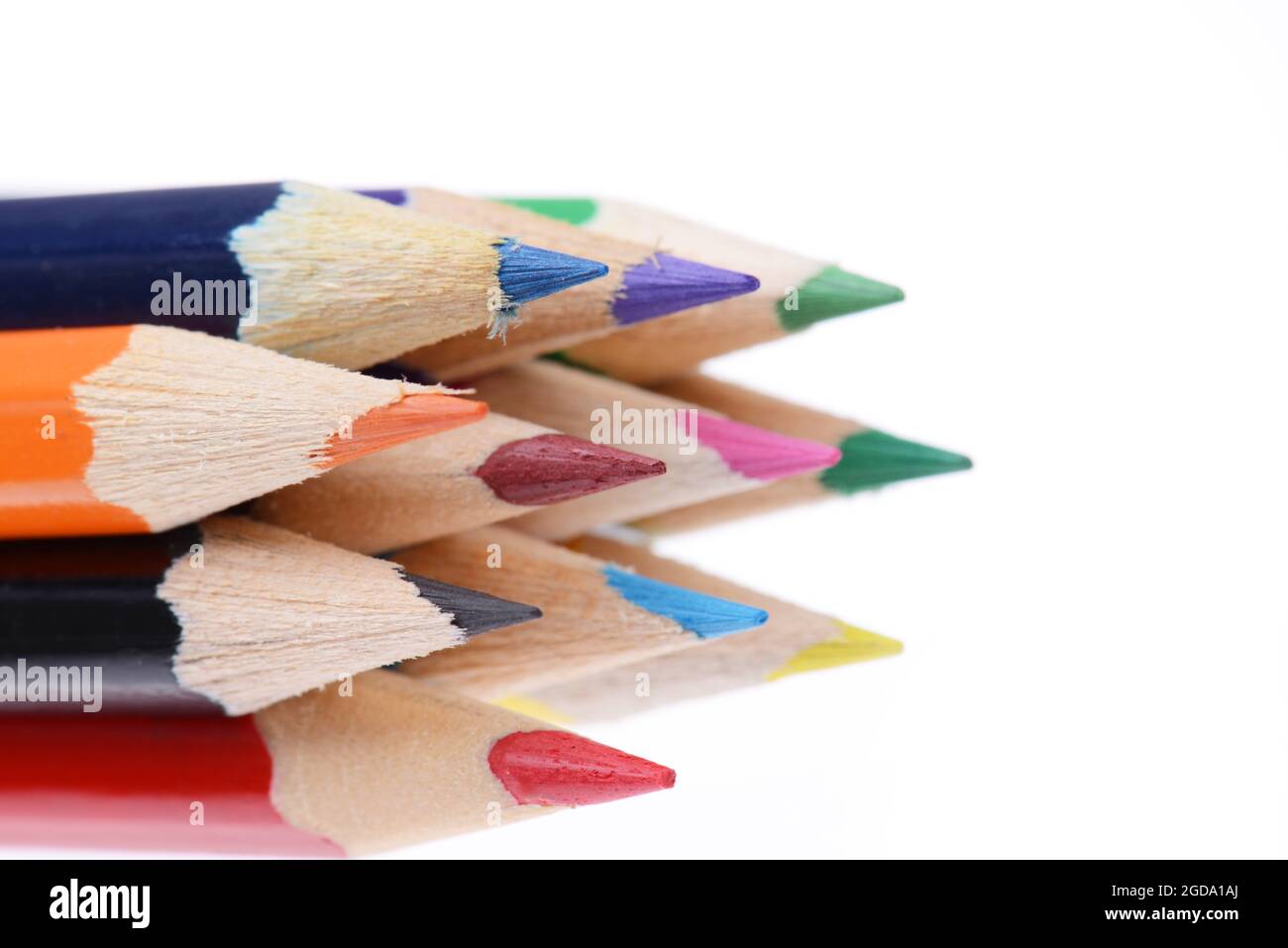 Colored pencils isolated on a white background Stock Photo - Alamy