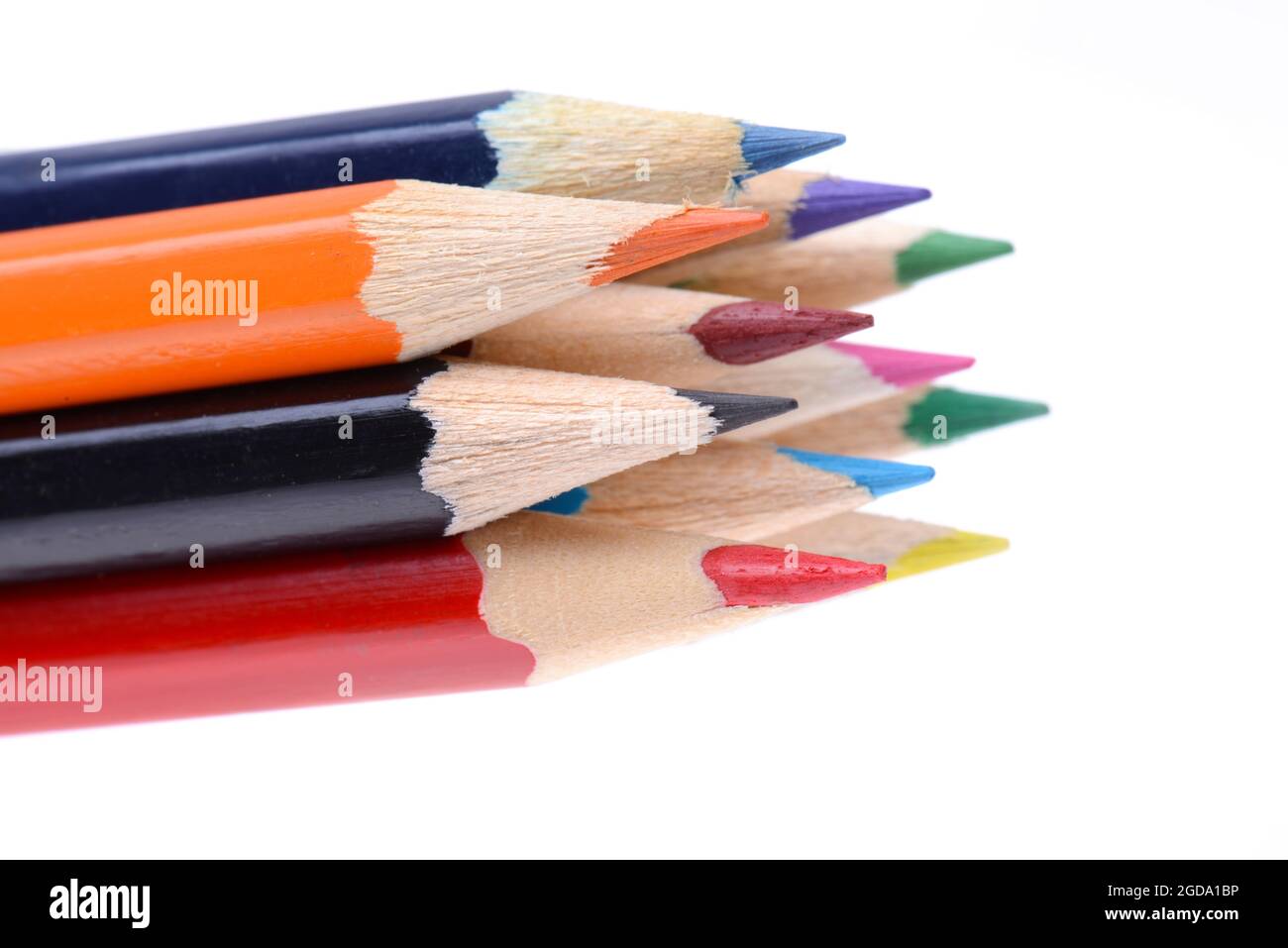 Colored pencils isolated on a white background Stock Photo - Alamy
