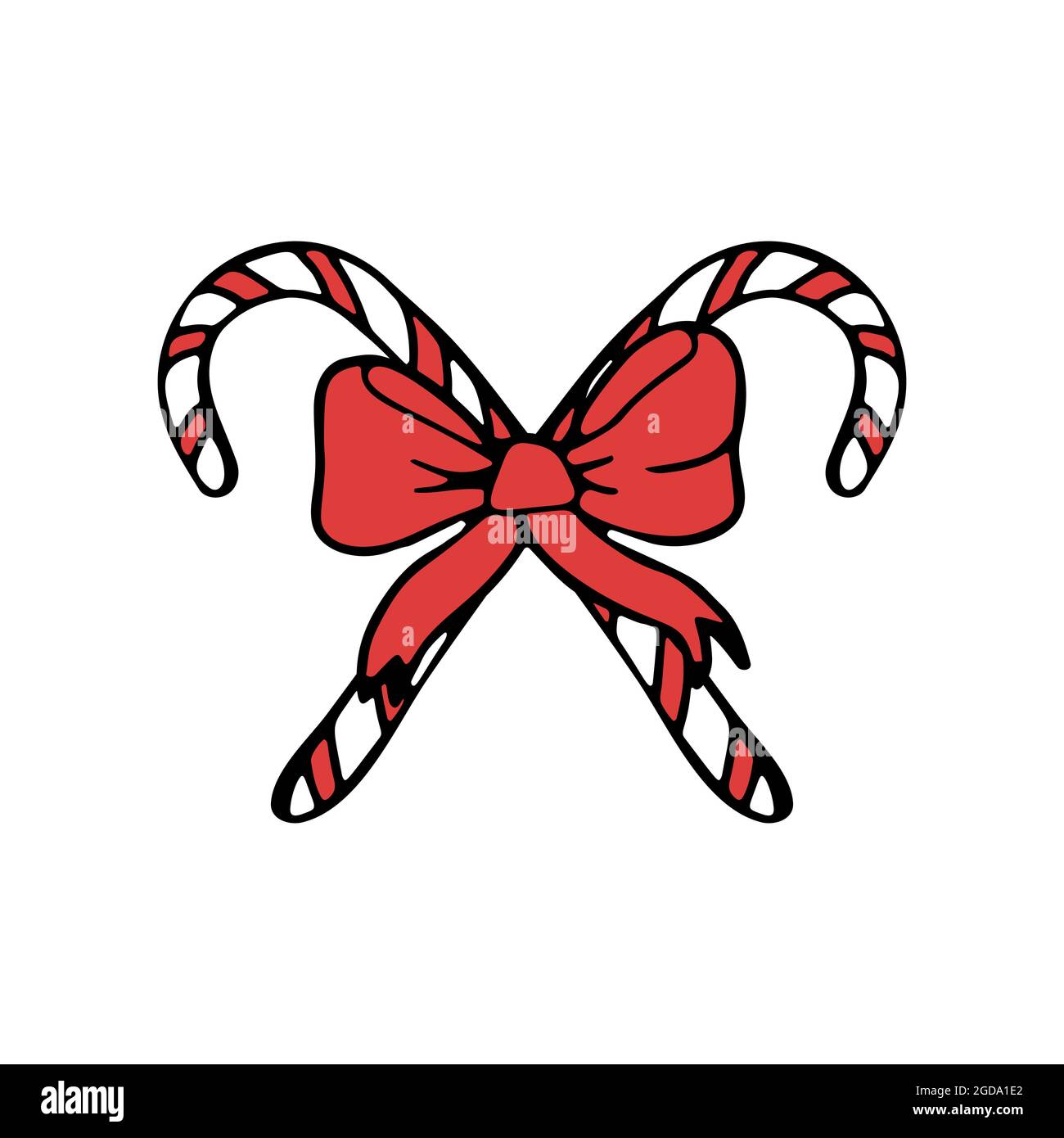 Striped candy canes with bow knot isolated on white Stock Vector Image ...