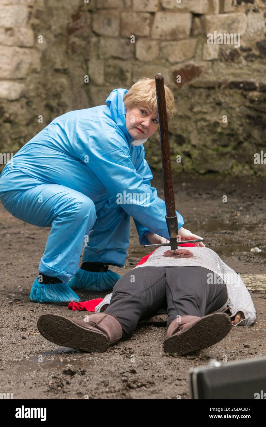 MIDSOMER MURDER XX Ep.1   The Ghost of Causton Abbey, Fleur Perkins, the new forensic pathologist, Annette Badland, Stock Photo