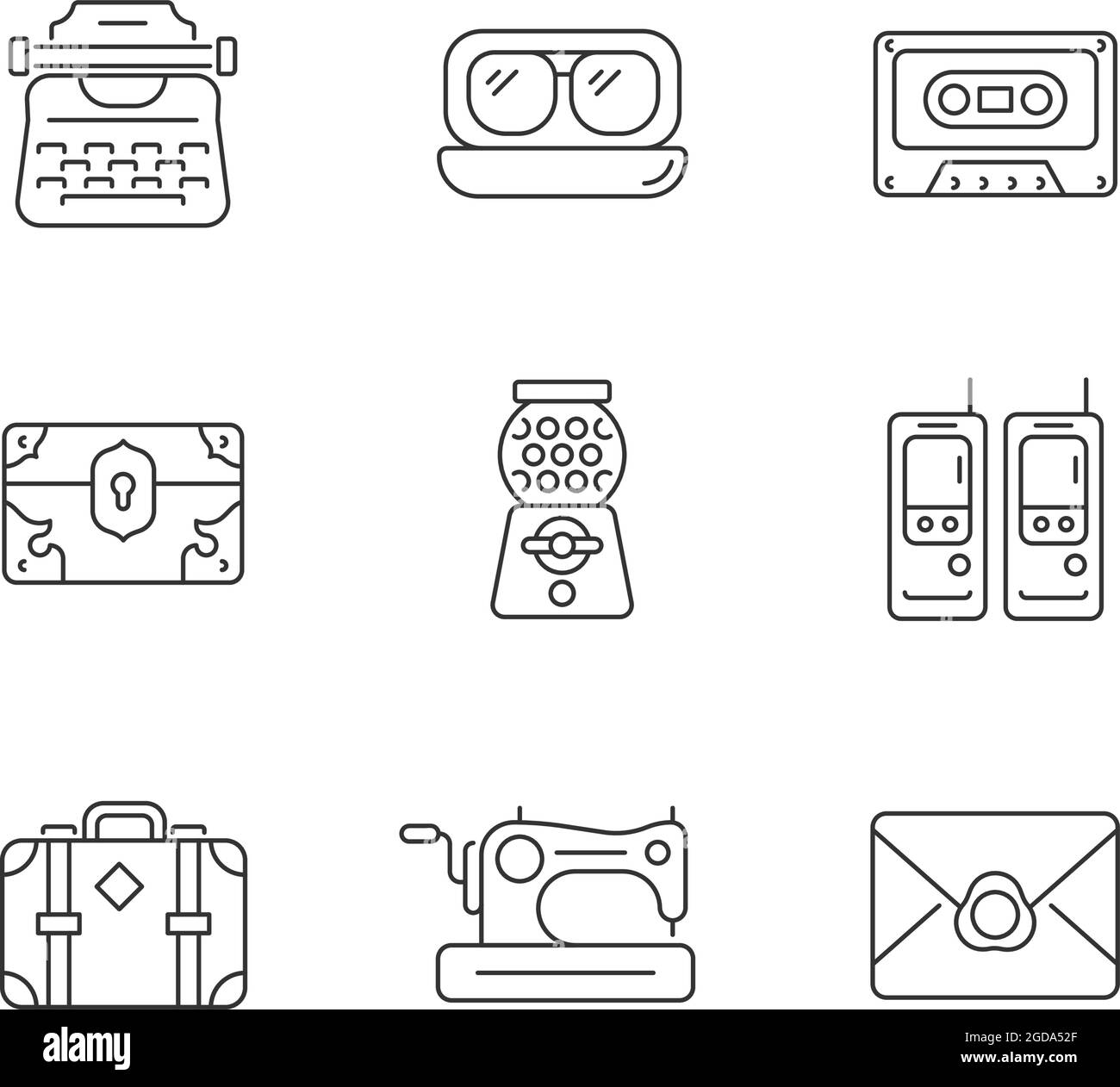 Vintage-inspired style linear icons set Stock Vector Image & Art - Alamy