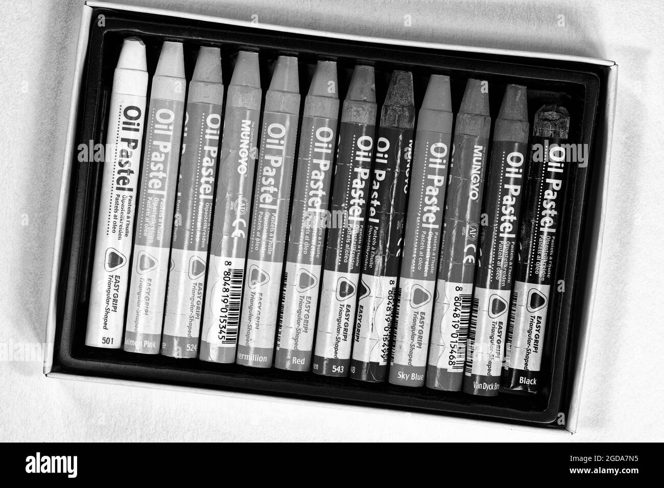 Oil pastels drawing Black and White Stock Photos & Images - Alamy